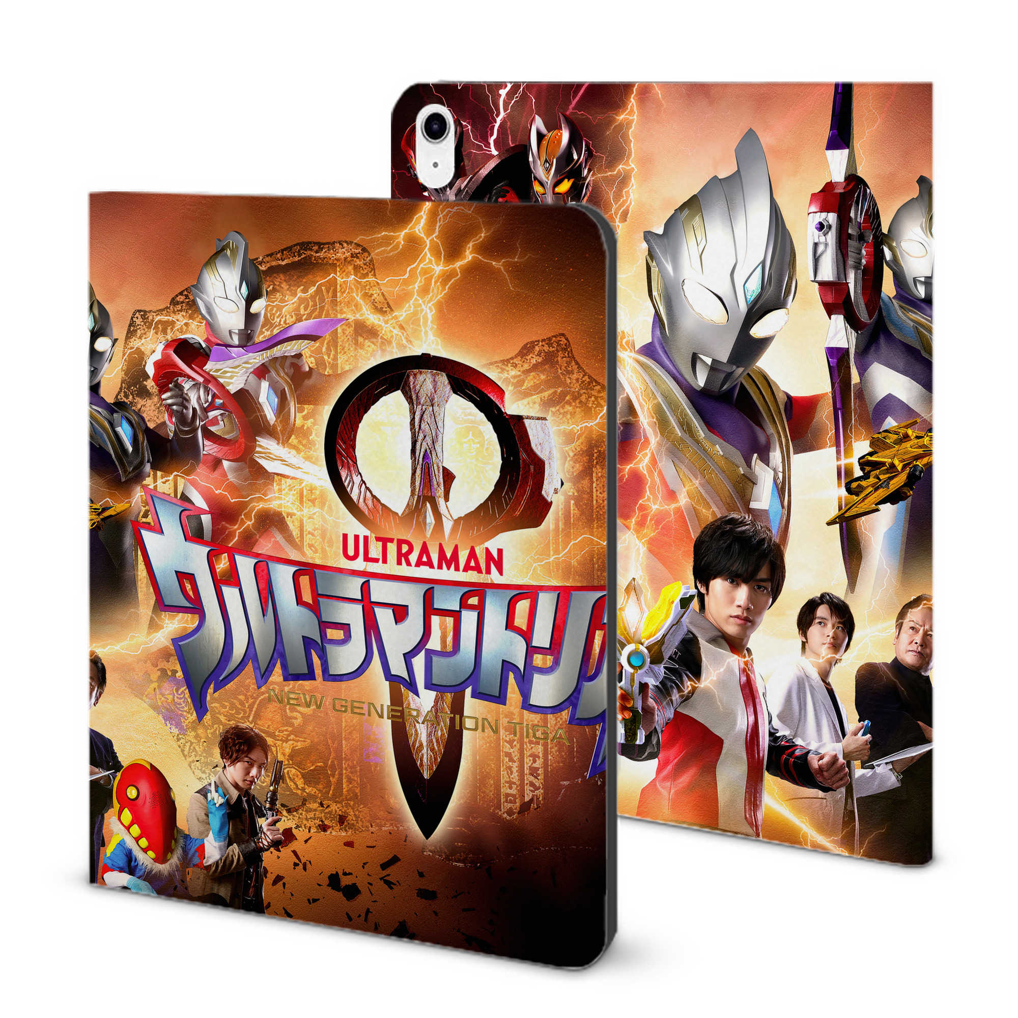 （画像用） ウルトラマン Ultraman IPad ケース ブック型 PUレザー TPU 耐衝撃 軽量 薄型 ペン収納なし 全面保護 IPad 各モデル対応